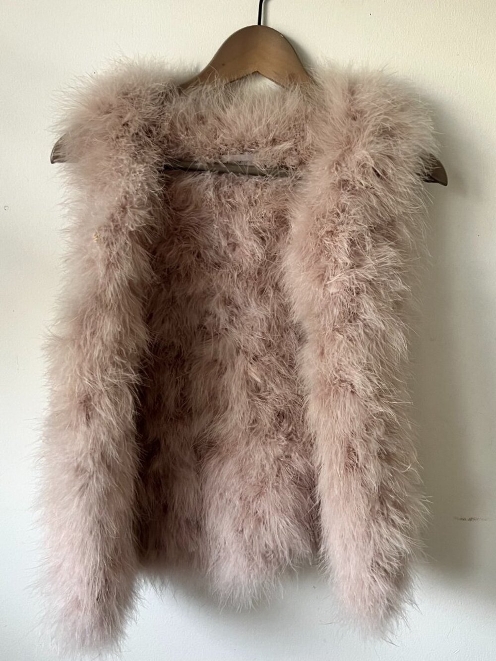 Sonia Rykiel Paris Blush Feather Sleeveless Vest Jacket FR 36 (S/XS)